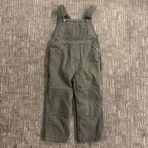 Kid’s Polar King insulated canvas overalls bibs gray size 4T winter